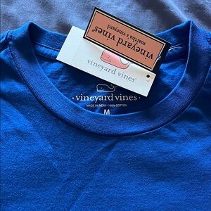 NWT Vineyard Vines Blue Long Sleeve Tee Football Kingfisher Med